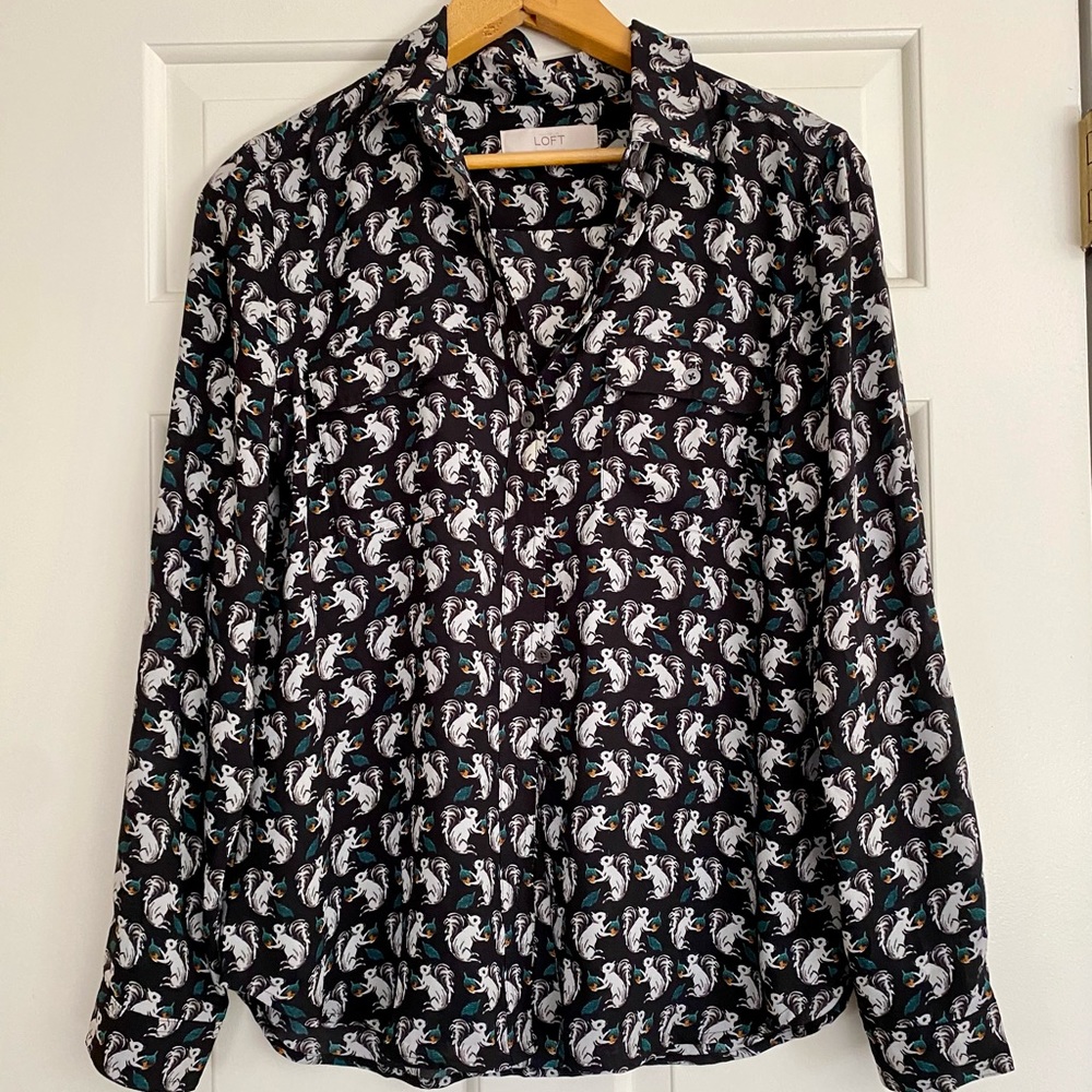 LOFT Squirrel Blouse